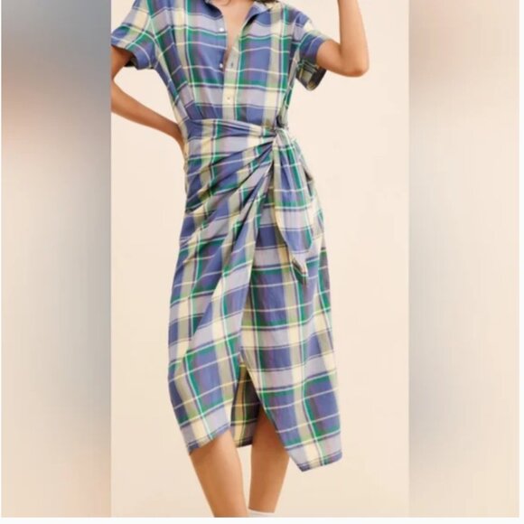 Polo Ralph Lauren Wrap Plated Midi Dress size 10 - Picture 5 of 9